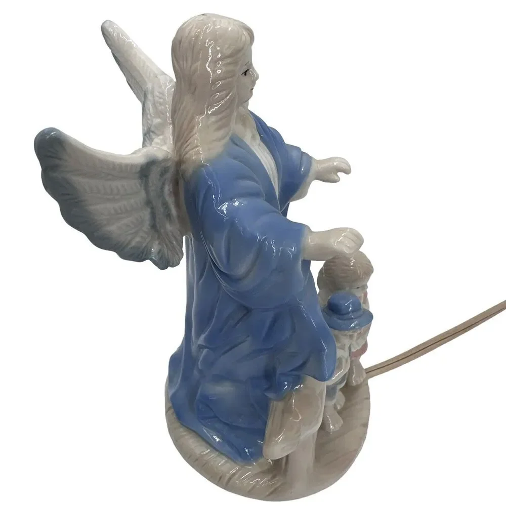 VTG Ceramic  Guardian Angel‎ Nightlight Children Porcelain 7